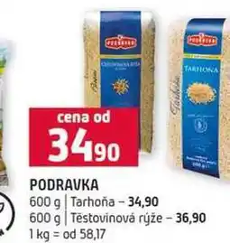 Terno PODRAVKA 600 g Tarhoňa 600 g Těstovinová rýže nabídka
