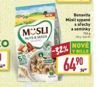 Billa Bonavita müsli sypané s ořechy a semínky nabídka