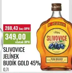 Ratio Slivovice jelínek budík gold 45% nabídka