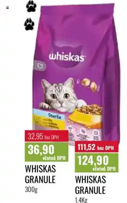 Ratio Whiskas granule nabídka