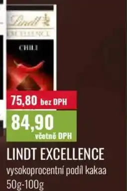 Ratio Lindt excellence vysokoprocentní podíl kakaa nabídka
