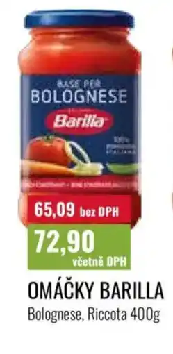 Ratio Omáčky barilla bolognese, riccota nabídka