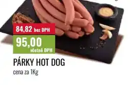 Ratio Párky hot dog nabídka