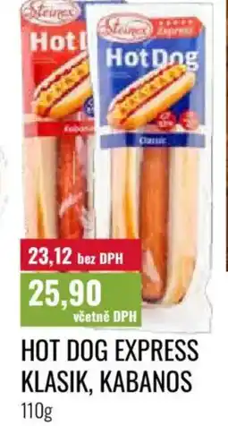 Ratio Hot dog express klasik, kabanos nabídka