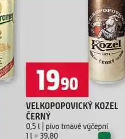 Terno VELKOPOPOVICKÝ KOZEL ČERNÝ 0,5l pivo tmavé výčepní nabídka