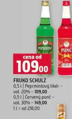Terno FRUKO SCHULZ 0,5l Peprmintový likér vol. 20% 0,5l Červený punč vol. 30% nabídka