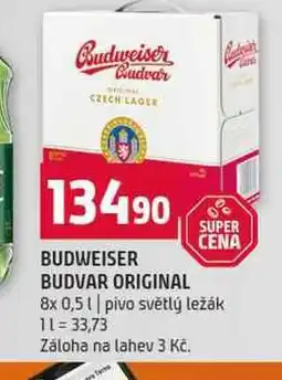 Terno BUDWEISER BUDVAR ORIGINAL 8x 0,5l pivo světlý ležák nabídka