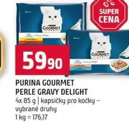 Terno PURINA GOURMET GOURMET PERLE GRAVY DELIGHT 4x 85 g kapsičky pro kočky vybrané druhy nabídka