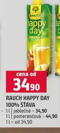 Terno RAUCH HAPPY DAY 100% ŠŤÁVA 1l jablečná pomerančová nabídka