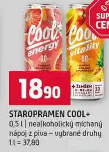 Terno STAROPRAMEN COOL+ 0,5l nealkoholický míchaný nápoj z piva vybrané druhy nabídka