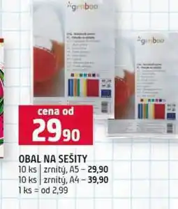 Terno OBAL NA SEŠITY 10 ks zrnitý, A5 10 ks zrnitý, A4 nabídka