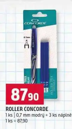 Terno ROLLER CONCORDE 1 ks 0,7 mm modrý + 3 ks náplně nabídka