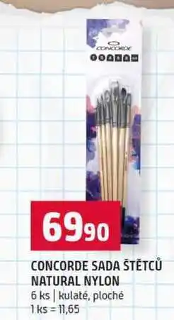 Terno CONCORDE SADA ŠTĚTCŮ NATURAL NYLON 6 ks kulaté, ploché nabídka