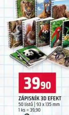 Terno ZÁPISNÍK 3D EFEKT 50 listů 93 x 135 mm nabídka