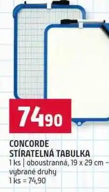 Terno CONCORDE STÍRATELNÁ TABULKA 1 ks oboustranná, 19 x 29 cm vybrané druhy nabídka