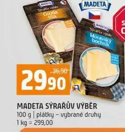 Terno MADETA SÝRAŘŮV VÝBĚR 100 g plátky vybrané druhy nabídka