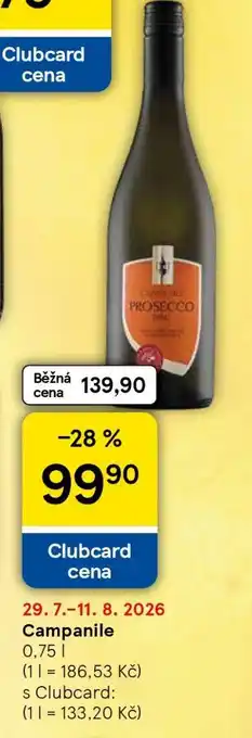 Tesco Campanile Prosecco nabídka