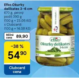 Tesco Efko Okurky delikates 3-6 cm nabídka