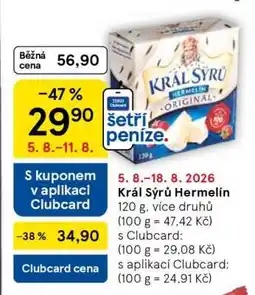 Tesco Král Sýrů Hermelín nabídka