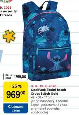 Tesco CoolPack Školní batoh Cross Stitch Gold nabídka