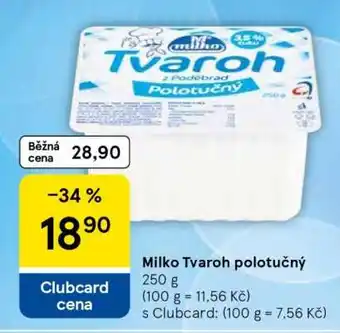 Tesco Milko Tvaroh polotučný nabídka