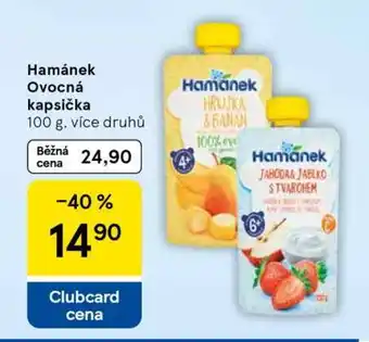 Tesco Hamánek ovocná kapsička nabídka