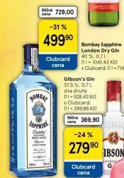 Tesco Bombay Sapphire London Dry Gin nabídka