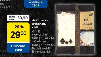 Tesco Arax Lavaš arménský chléb nabídka