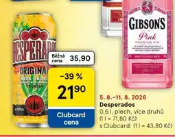 Tesco Desperados nabídka
