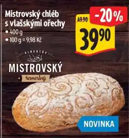 Albert Mistrovský chléb s vlašskými ořechy nabídka