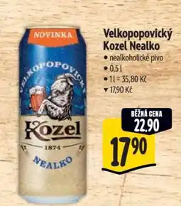Albert Velkopopovický Kozel nealko nabídka
