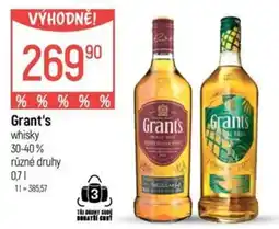 Globus Grant's whisky nabídka