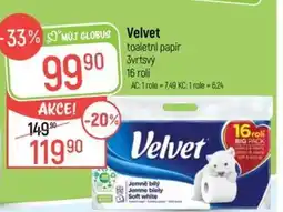 Globus Velvet toaletni papir nabídka
