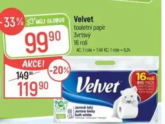 Globus Velvet toaletni papir nabídka