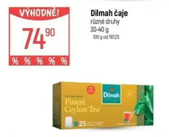 Globus Dilmah čaje nabídka