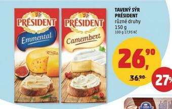 Penny Market Tavený sýr président nabídka