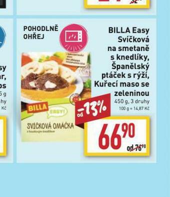 Billa Billa easy svíčková na smetaně s knedlíky nabídka