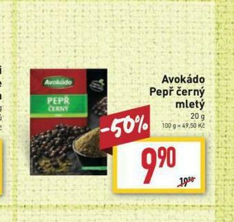 Avokádo pepř černý mletý