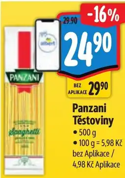 Albert Panzani Těstoviny nabídka