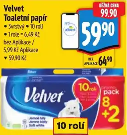 Albert Velvet Toaletní papír nabídka