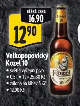 Albert Velkopopovický Kozel 10 nabídka