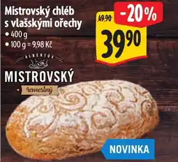 Albert Mistrovský chléb s vlašskými ořechy nabídka