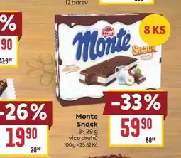 Billa Monte Snack nabídka