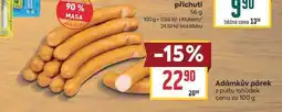 Billa Adámkův párek z pultu lahůdek cena za nabídka