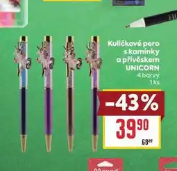 Billa Kuličkové pero s kamínky a přívěskem UNICORN 4 barvy nabídka