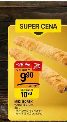 Flop MIDI BÖREK vybrané druhy nabídka