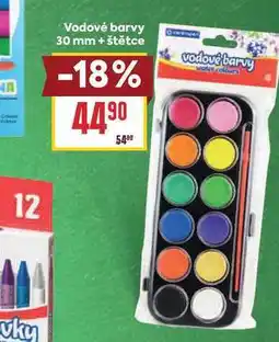 Billa Vodové barvy 30 mm + štětce nabídka