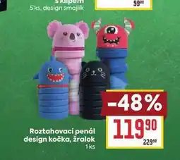 Billa Roztahovací penál design kočka, žralok 1ks nabídka