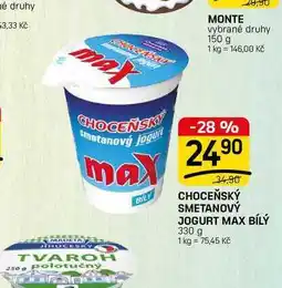 Flop CHOCEŇSKÝ SMETANOVÝ JOGURT MAX BÍLÝ nabídka