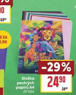 Billa Složka pestrých papírů A4 20 listů nabídka